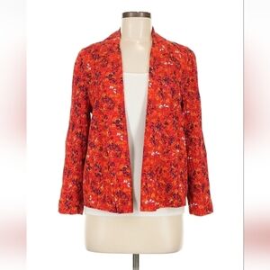 VILA Clothes Red Floral Blazer Jacket EU 38 / US 8